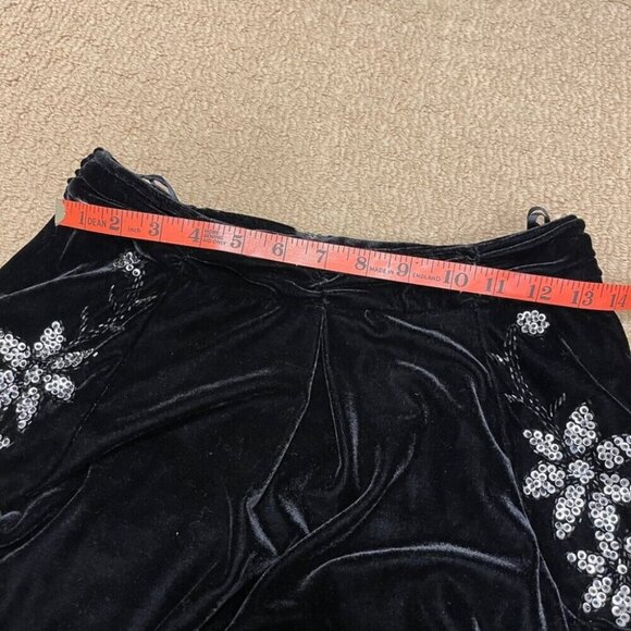 Vintage Velvet Lace Sequin Skirt Black – S - Picture 12 of 12
